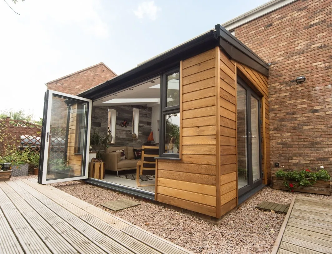 Contemporary home extension cladding